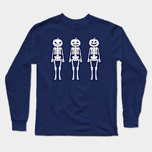 three pumpkin head zombies Long Sleeve T-Shirt